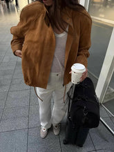 Khaki Drawstring Hem Jacket